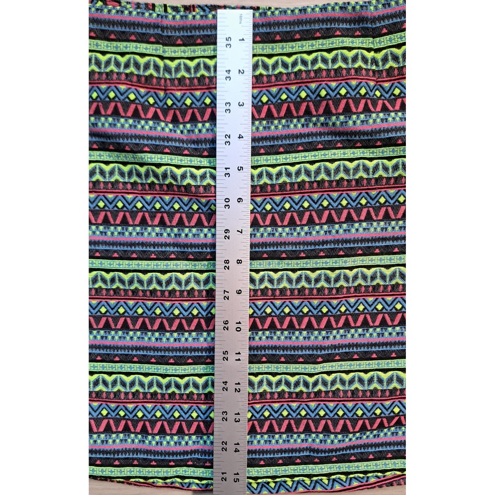 Shrinking Violet Geometric Stripe Tribal Tapestry Mini Skirt Woven Cotton XS NWT - Picture 3 of 8